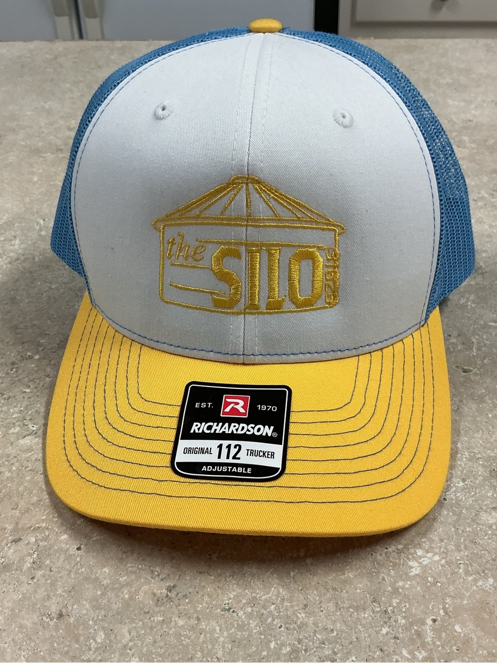 The Silo Yellow & Blue SnapBack Trucker Hat Summer Color way Richardson 112